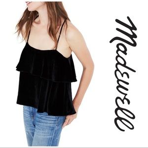 ✨NWOT✨Madewell Ruffle Velvet Camisole